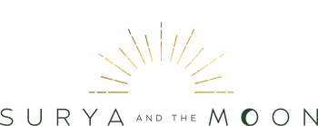 Surya and the Moon Green and Gold logo
