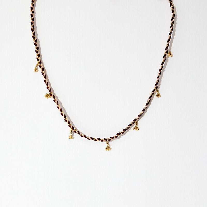 Prosperity Necklace- 22k Gold Beads with Silk Thread