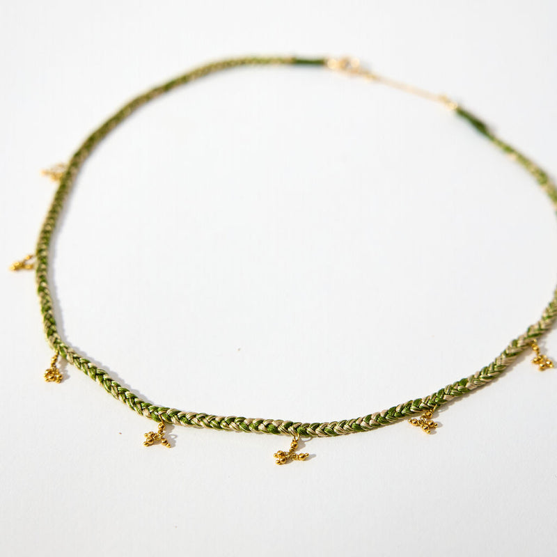 Prosperity Necklace- 22k Gold Beads with Silk Thread