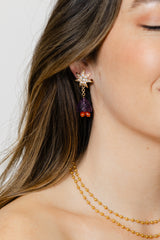 Endless Bell Collection Extensions- Carved Amethyst with Carnelian drops