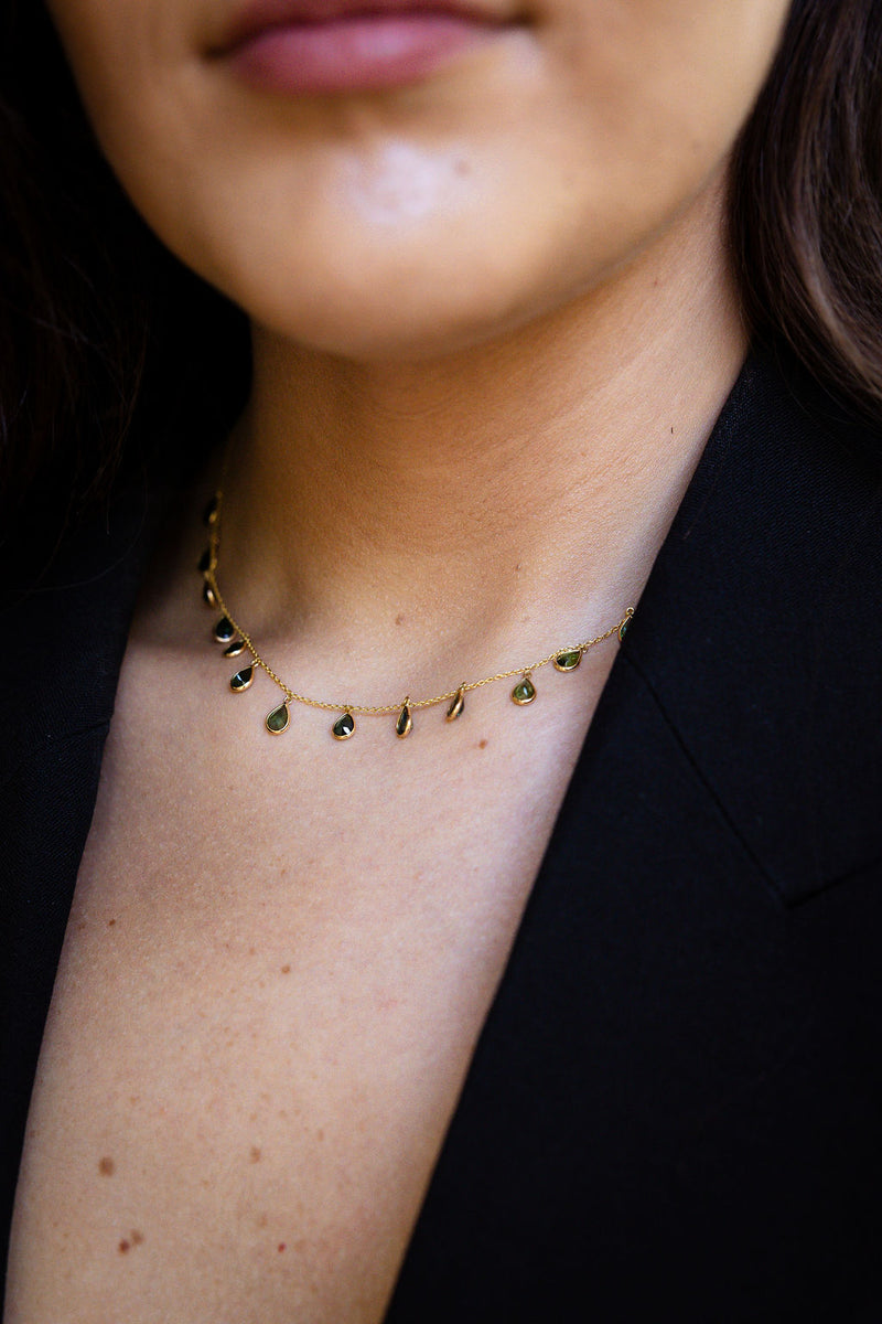 The Green Earth Collection- Green Tourmaline Teardrop Necklace